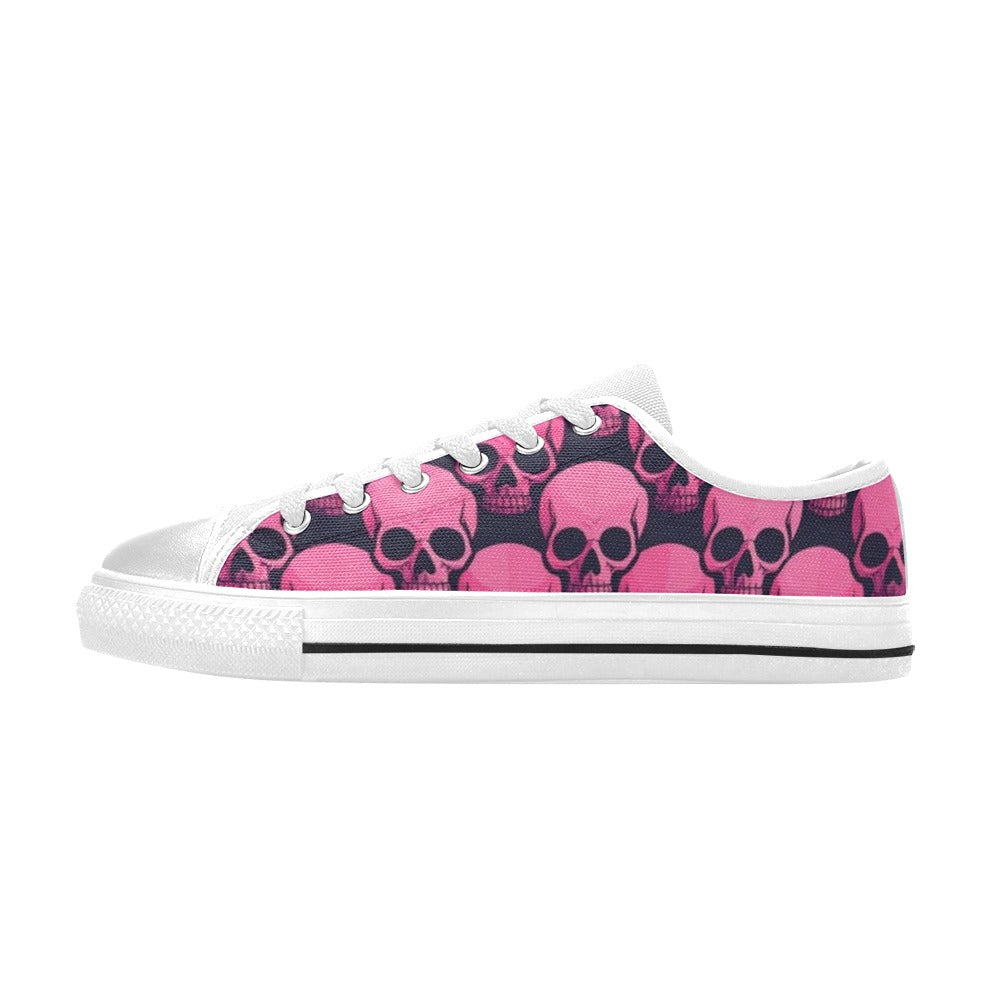 KIDS' Skull Underground Comix Black Low Top Canvas Vibrant Chaos Custom Shoes