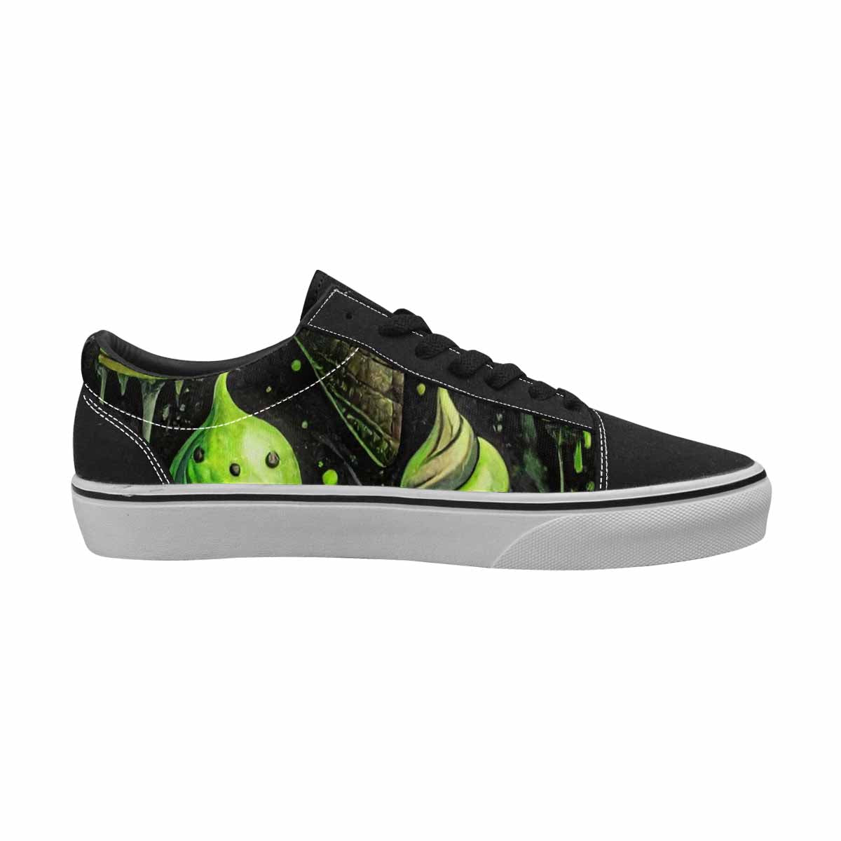 WOMEN'S Ice Cream Motif Lace-Up Canvas Dark Academia Custom Sneakers