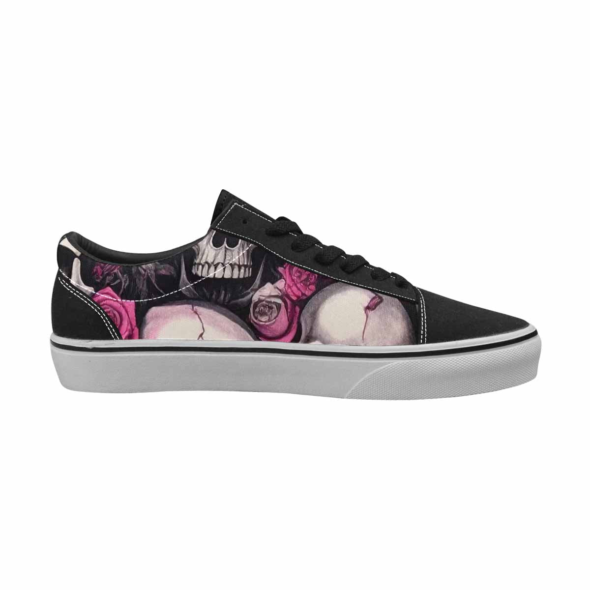 WOMEN'S Skull Roses Lace-Up Canvas Vibrant Chaos Sneakers