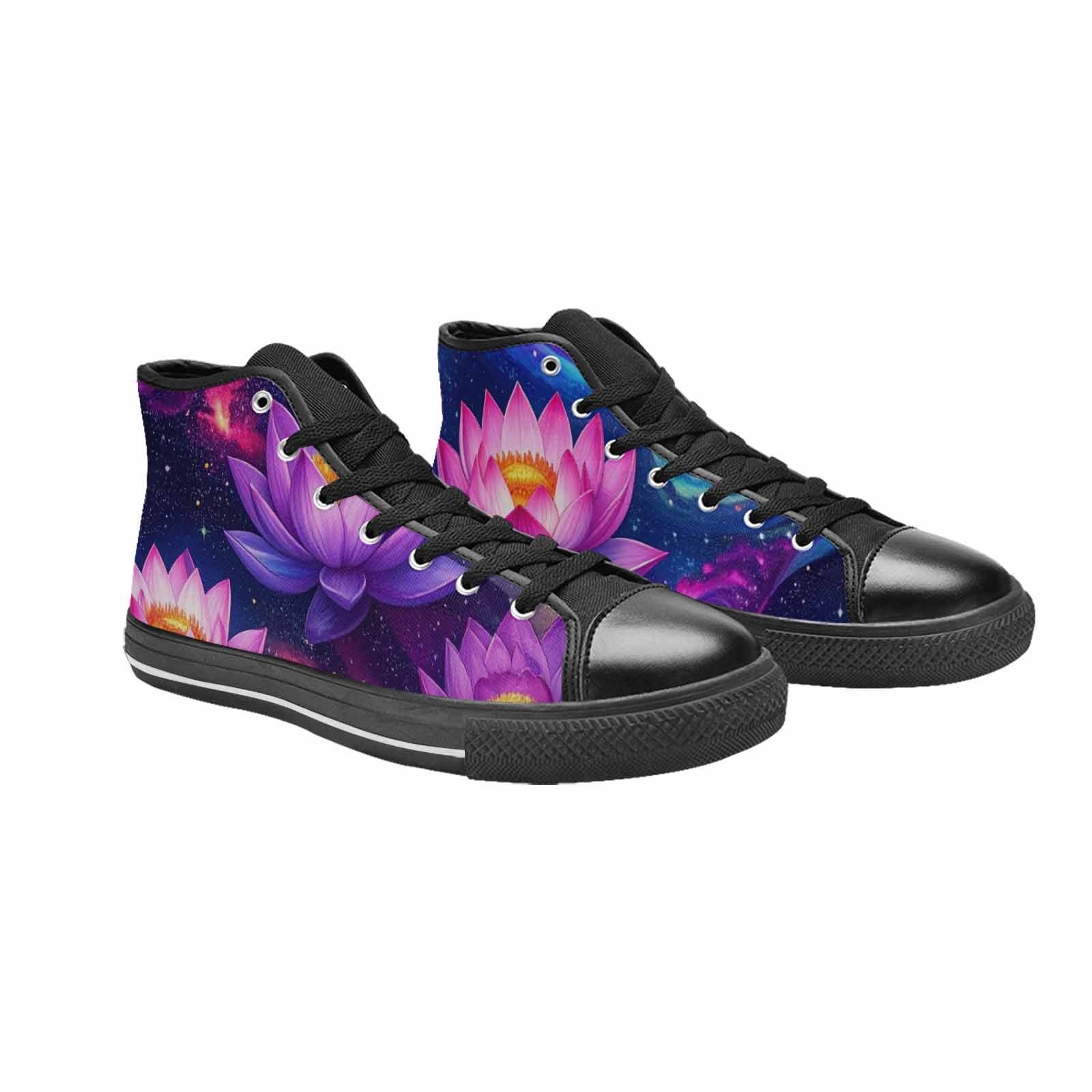 MEN'S Lotus Galaxy High Top Canvas Wallpaper Art Sneakers
