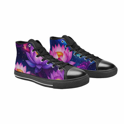 MEN'S Lotus Galaxy High Top Canvas Wallpaper Art Sneakers