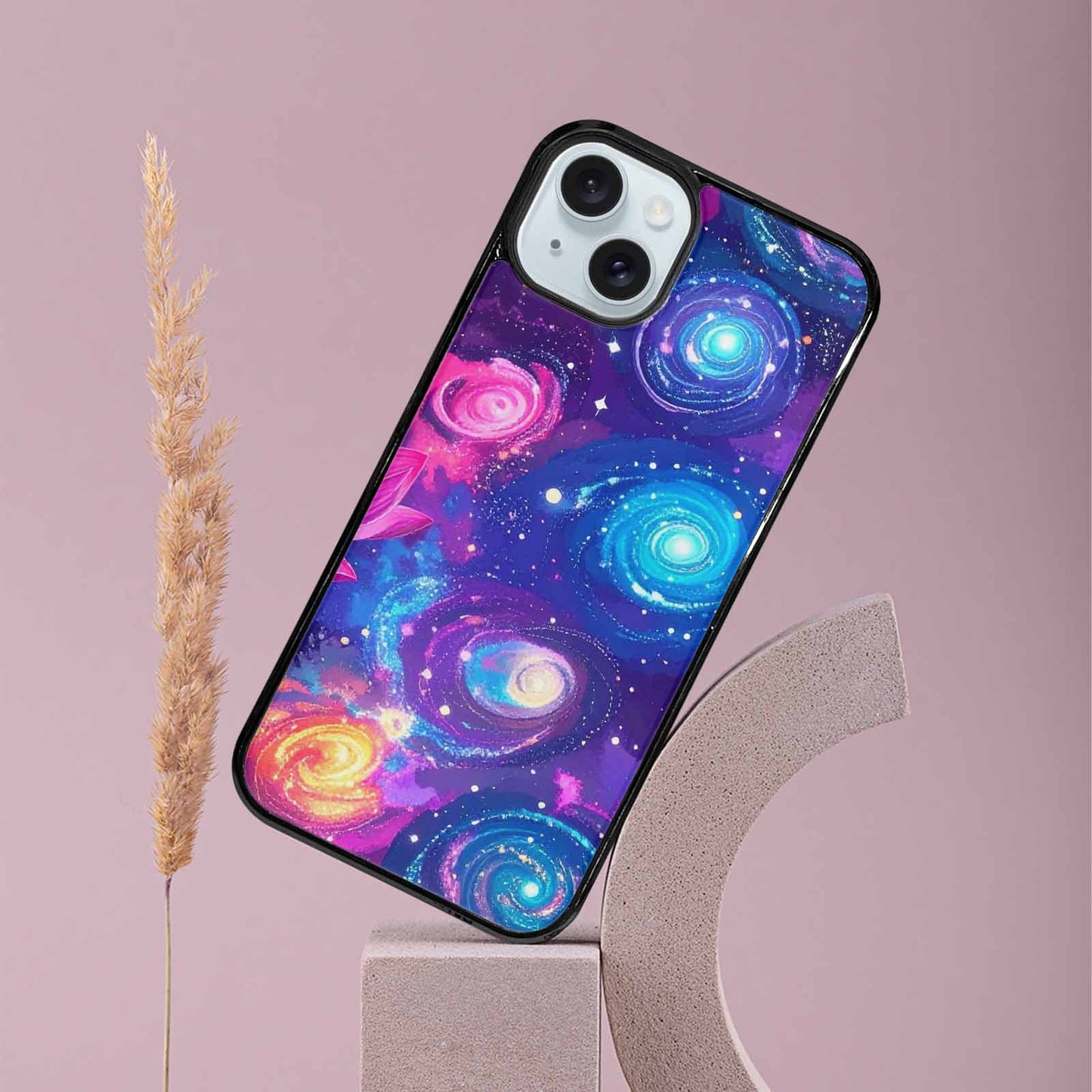 iPhone 15 Plus Case — Lotus Galaxy Art Seamless Pattern Vibrant, Custom Printed Phone Case