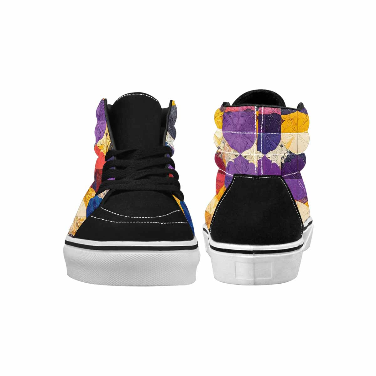 WOMEN'S Nonbinary Flag Color High Top Canvas Surreal Sneakers