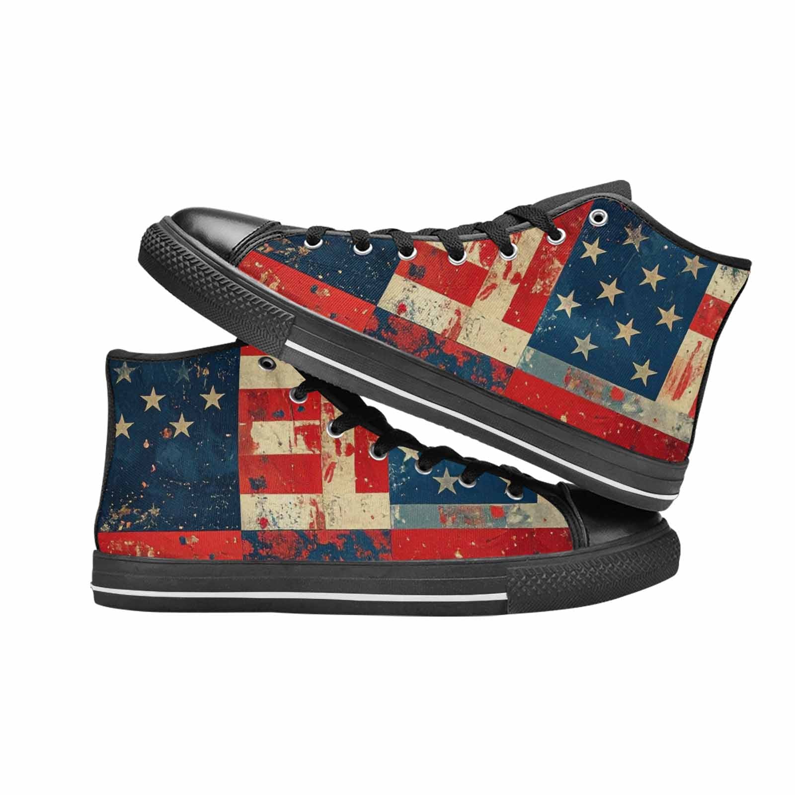 MEN'S American Flag Stars High Top Canvas Dark Academia Sneakers