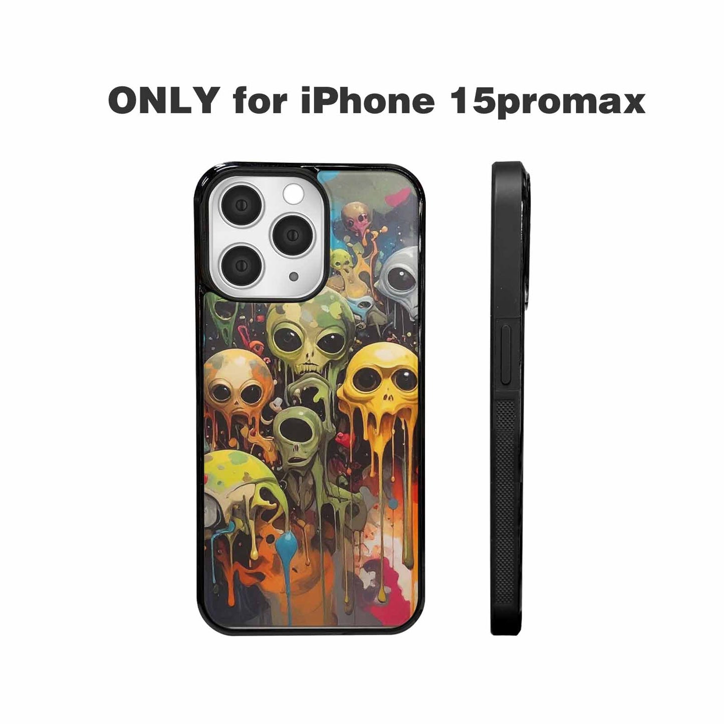 iPhone 15 Pro Max Case — Aliens Camomelting Aliens Patt, Custom Phone Case