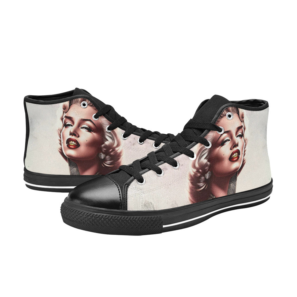 WOMEN'S Cc Retro Model High Top Canvas Dark Academia Shoes
