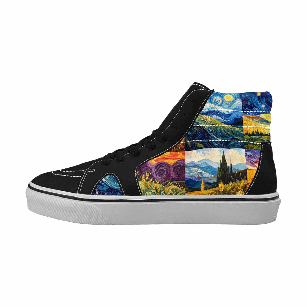WOMEN'S Van Gogh-Style Swirl High Top Canvas Dreamcore Shoes