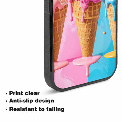 iPhone 15 Plus Case — Collage Of Overlapping Waffle Cones Icecream, Custom Art Phone Cover
