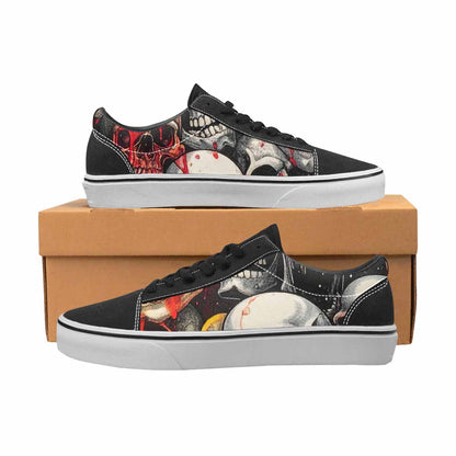 WOMEN'S Rainbow From Skull S Lace-Up Canvas Grunge Custom Shoes