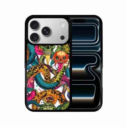 iPhone 17 Pro Case — Snake Print Skull Seamless Pattern Gothic, Customized Protective Case
