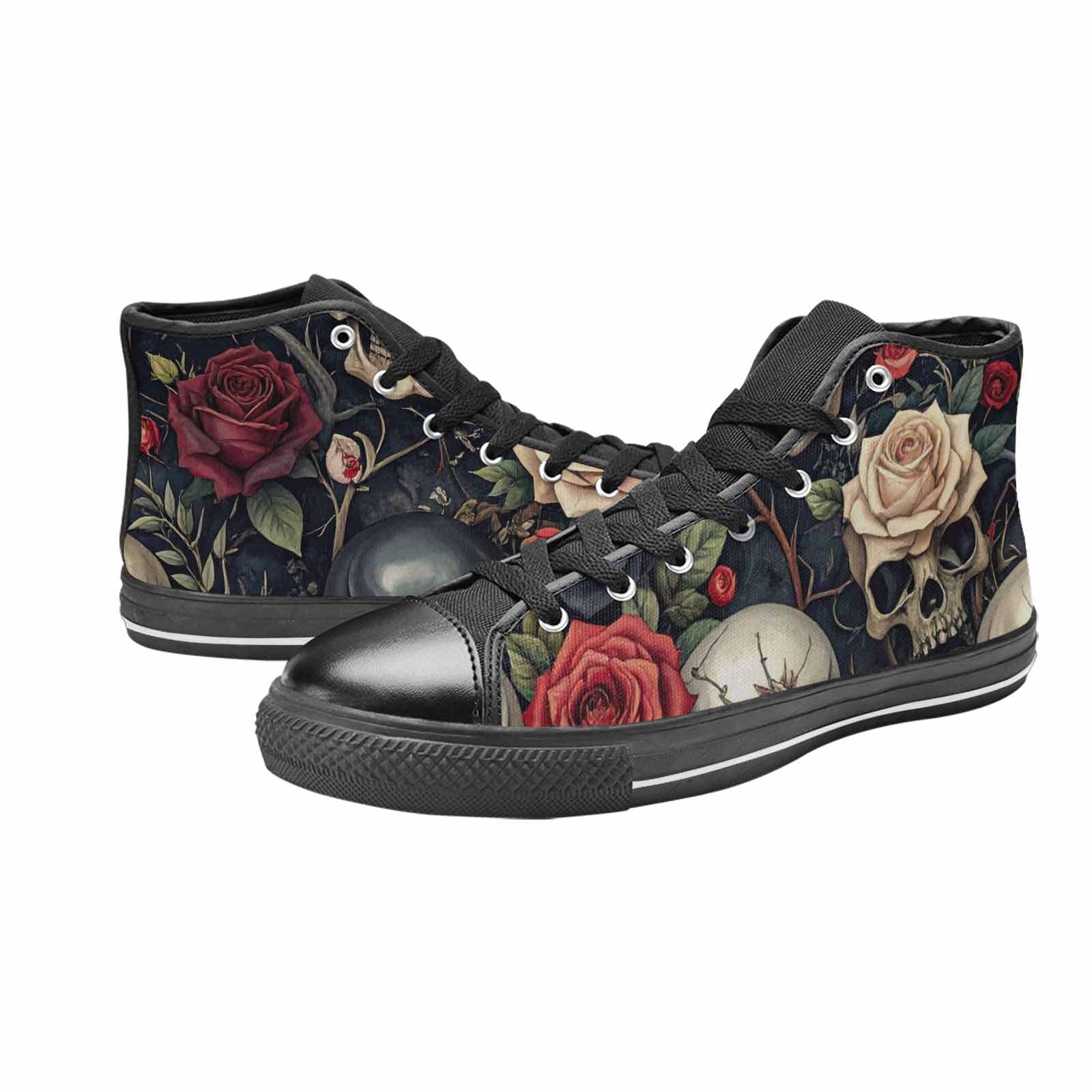 MEN'S Skulls - Roses High Top Canvas Vivid Shoes