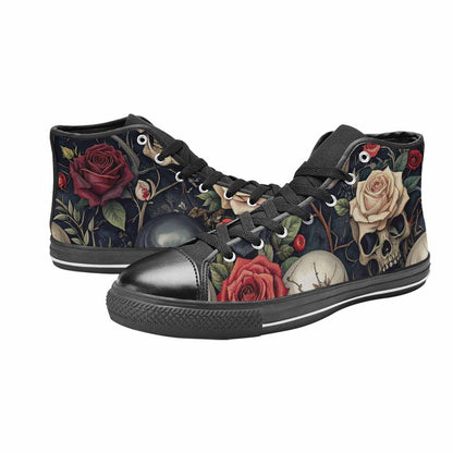 MEN'S Skulls - Roses High Top Canvas Vivid Shoes