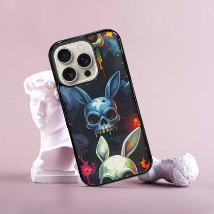 iPhone 16 Pro Case — Radioactive Ghost Bunny Skull Sm, Custom Made Phone Cover