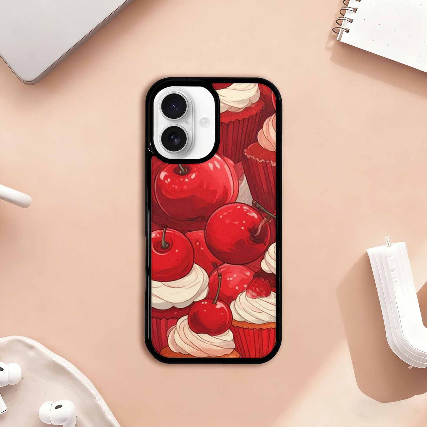 iPhone 17 Case — Retro Cherry Cupcake Retro Vintage, Personalized Phone Case