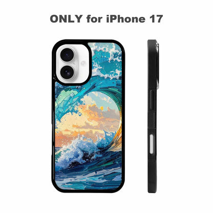 iPhone 17 Case — Wave Crest Splash Wave Watercolor Abstract, Customized Protective Case