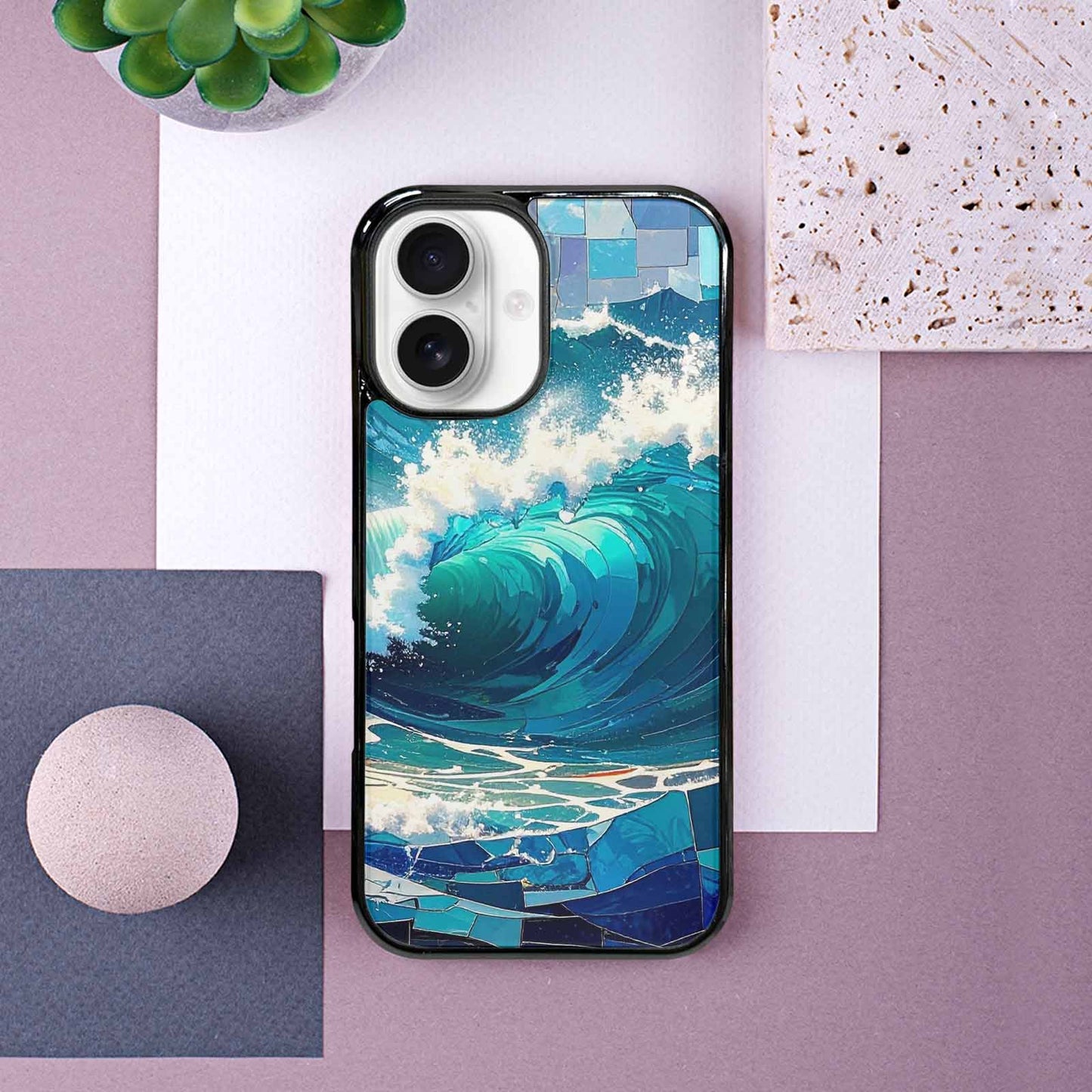 iPhone 16 Case — Wave Crest Splash Wave Crest Splash, Personalized Phone Case