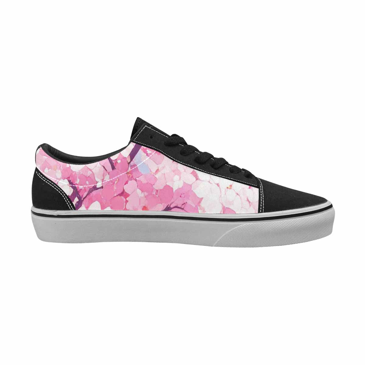 WOMEN'S Cherry Blossom Branch Cherry Lace-Up Canvas Vibrant Chaos Custom Sneakers
