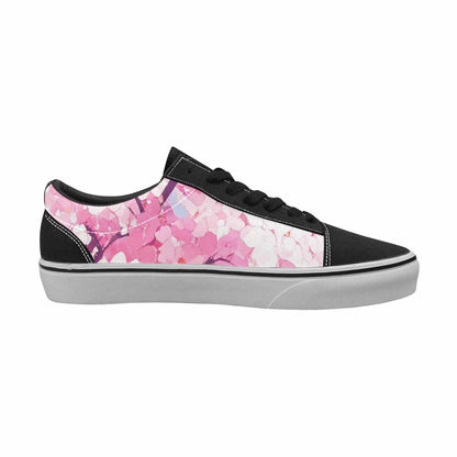 WOMEN'S Cherry Blossom Branch Cherry Lace-Up Canvas Vibrant Chaos Custom Sneakers