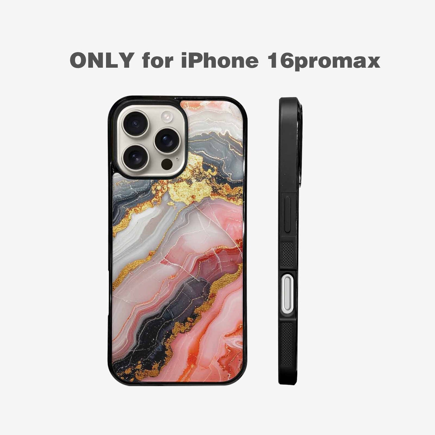 iPhone 16 Pro Max Case — Marble Vein Marble Veins Pattern Hundreds, Custom Phone Case