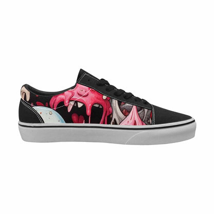 WOMEN'S Ice Cream Monsters (black Lace-Up Canvas Y2K Custom Shoes