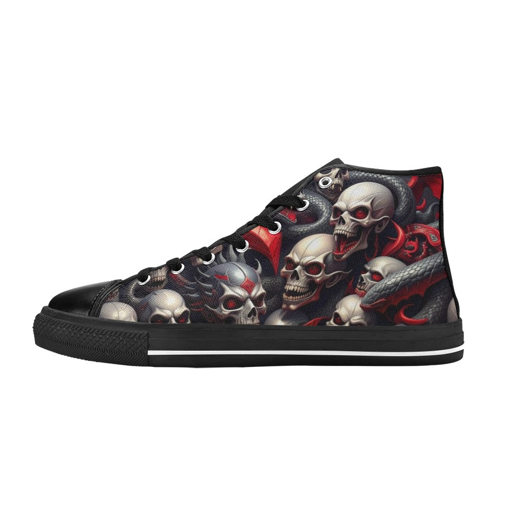 MEN'S Snake Dagger Skull Dark High Top Canvas Aesthetic Sneakers