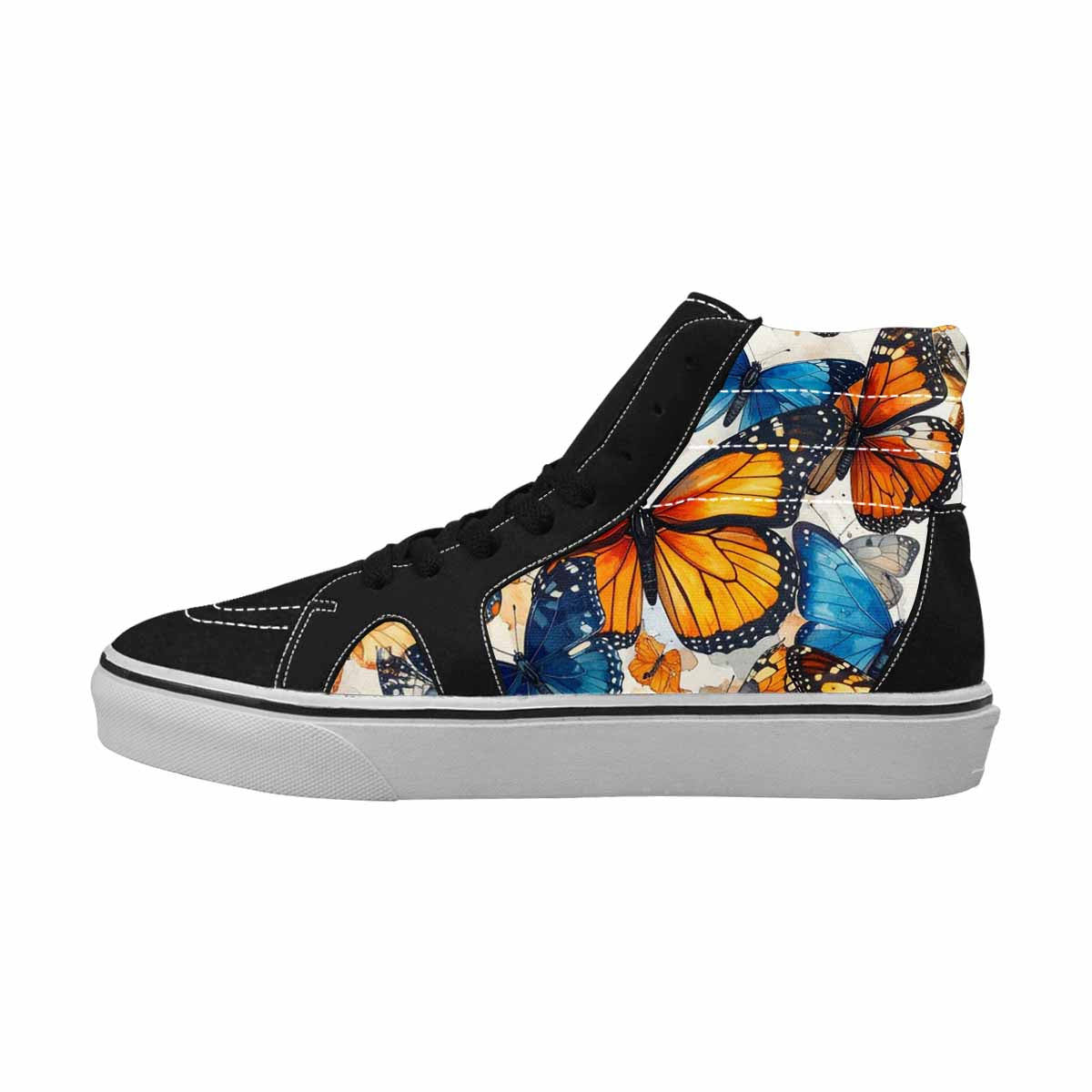 WOMEN'S Butterfly Wing High Top Canvas Wallpaper Art Custom Shoes