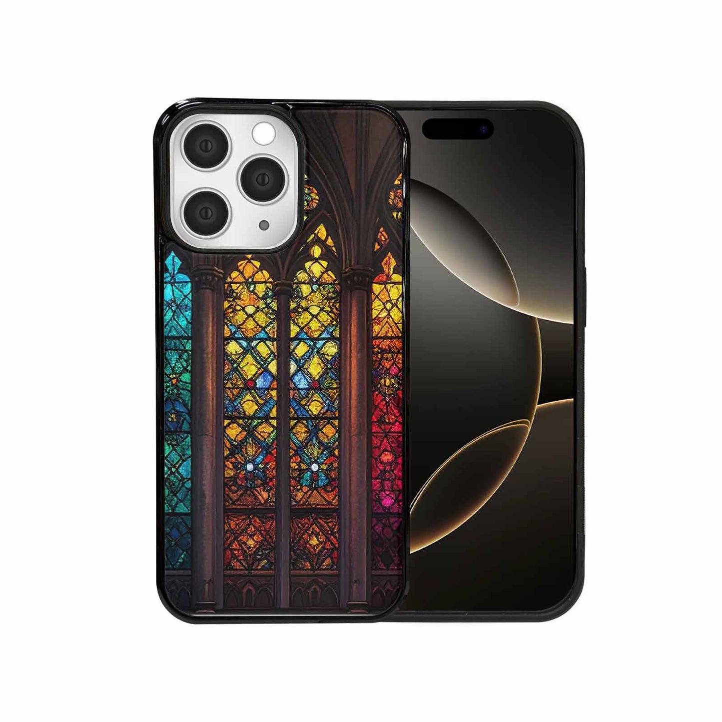 iPhone 15 Pro Max Case — Stained Glass Window Pattern Seamless Repeat, Original Design Phone Case