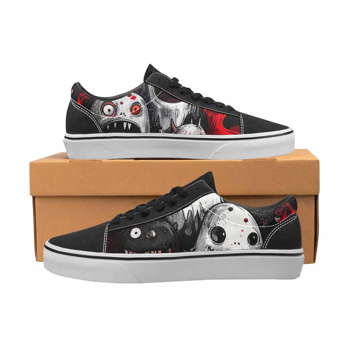 WOMEN'S Monsters (general) Lace-Up Canvas Dark Academia Custom Sneakers