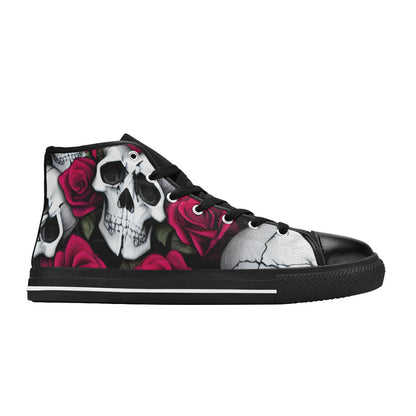 WOMEN'S Cc Skulls Roses 1 High Top Canvas Dreamcore Sneakers