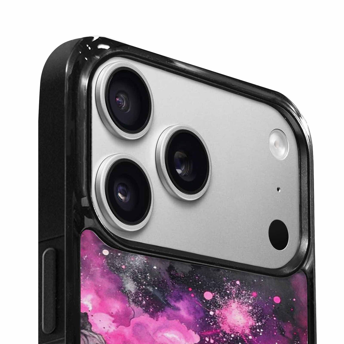 iPhone 17 Pro Case — Galaxy Nebula Black Pink Ink Galaxy, Custom Print Case Cover