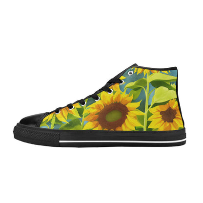 MEN'S Sunflowers Art 3 Men’S High Top Canvas Dark Academia Sneakers