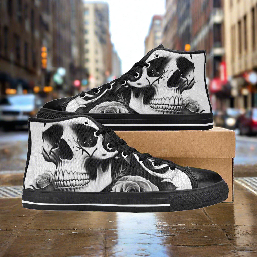 Cyberpunk Orange Black Unique MEN Bold Art - Freaky Shoes | Custom Art Sneakers
