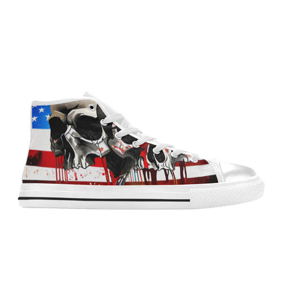 WOMEN'S Patriotic Skulls High Top Canvas Aesthetic Custom Shoes