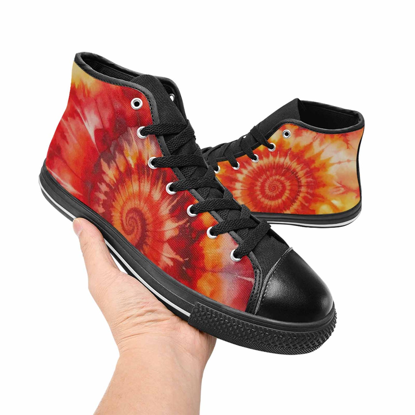 MEN'S Tie Dye - High Top Canvas Wallpaper Art Shoes