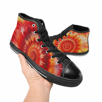 MEN'S Tie Dye - High Top Canvas Wallpaper Art Shoes