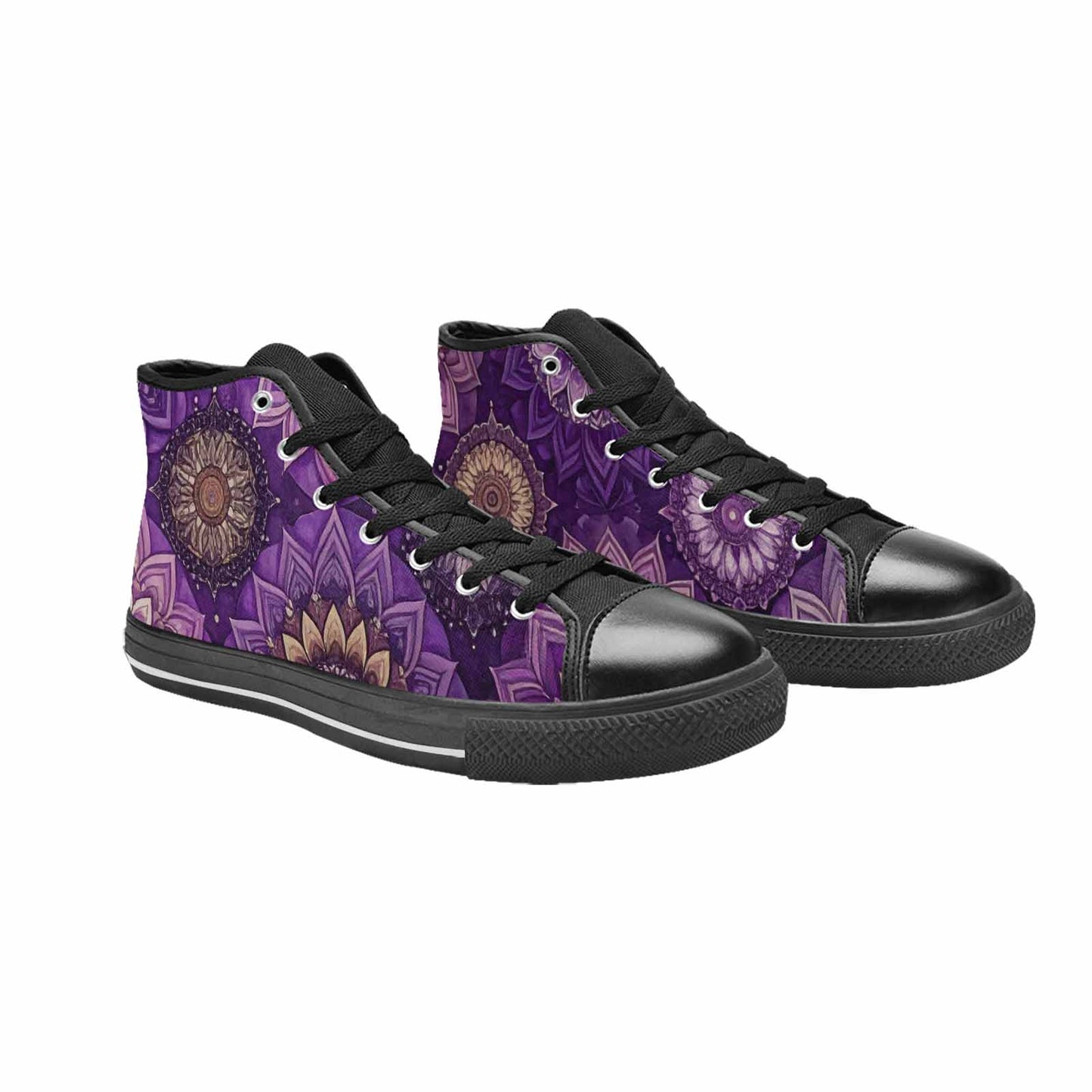 MEN'S Mandala High Top Canvas Wallpaper Art Sneakers