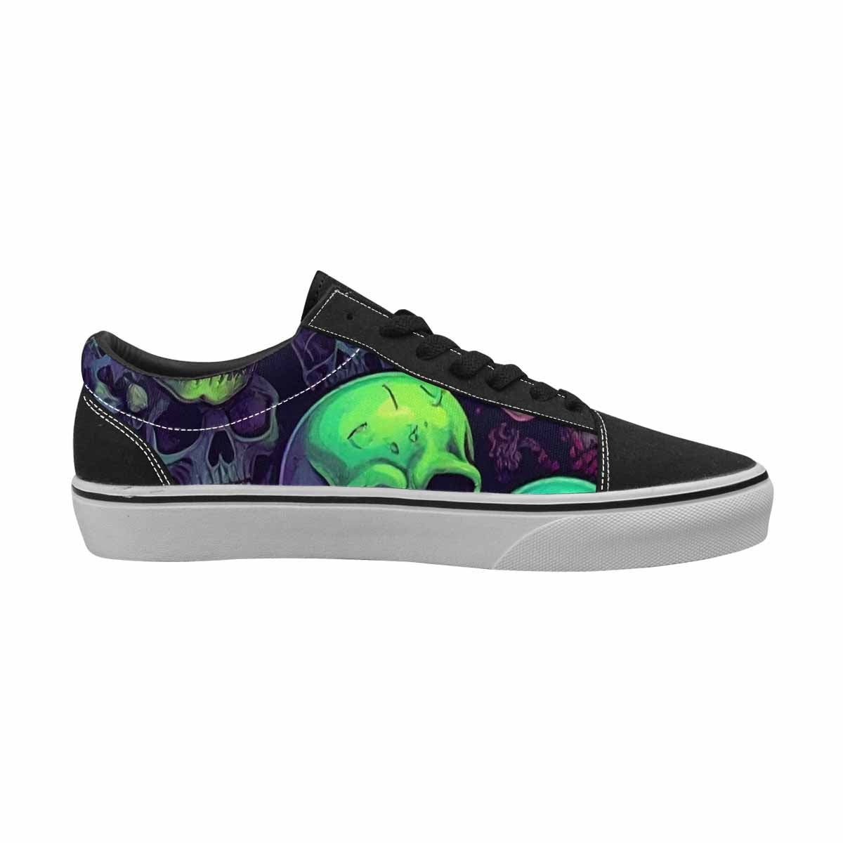 WOMEN'S Skulls - Neon Canvas Lace-Up Vibrant Chaos Shoes