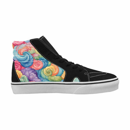 MEN'S Tie Dye Swirls Tie High Top Canvas Vibrant Chaos Sneakers