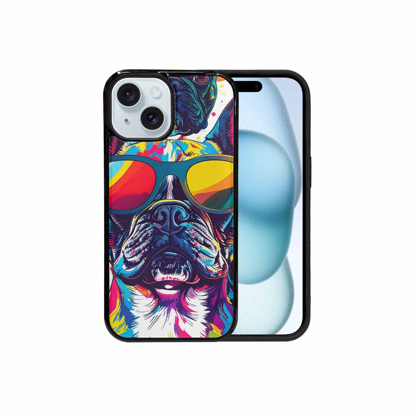 iPhone 15 Case — French Bulldog Pop Art Pattern, Custom Phone Case