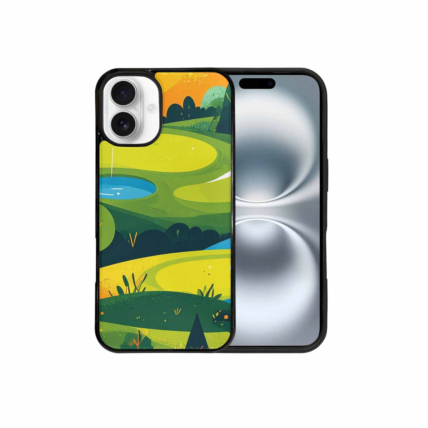 iPhone 16 Plus Case — Golf Cartoon Art Pattern, Personalized Phone Case