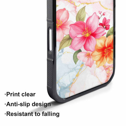 iPhone 17 Air Case — Marble Floral, Custom Art Phone Cover