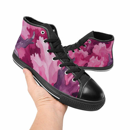WOMEN'S Military Camouflage Blotch High Top Canvas Neon Fantasy Custom Shoes