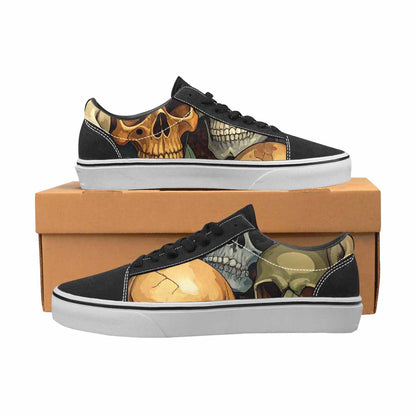 WOMEN'S Skulls × Camo Skulls Lace-Up Canvas Melting Art Sneakers