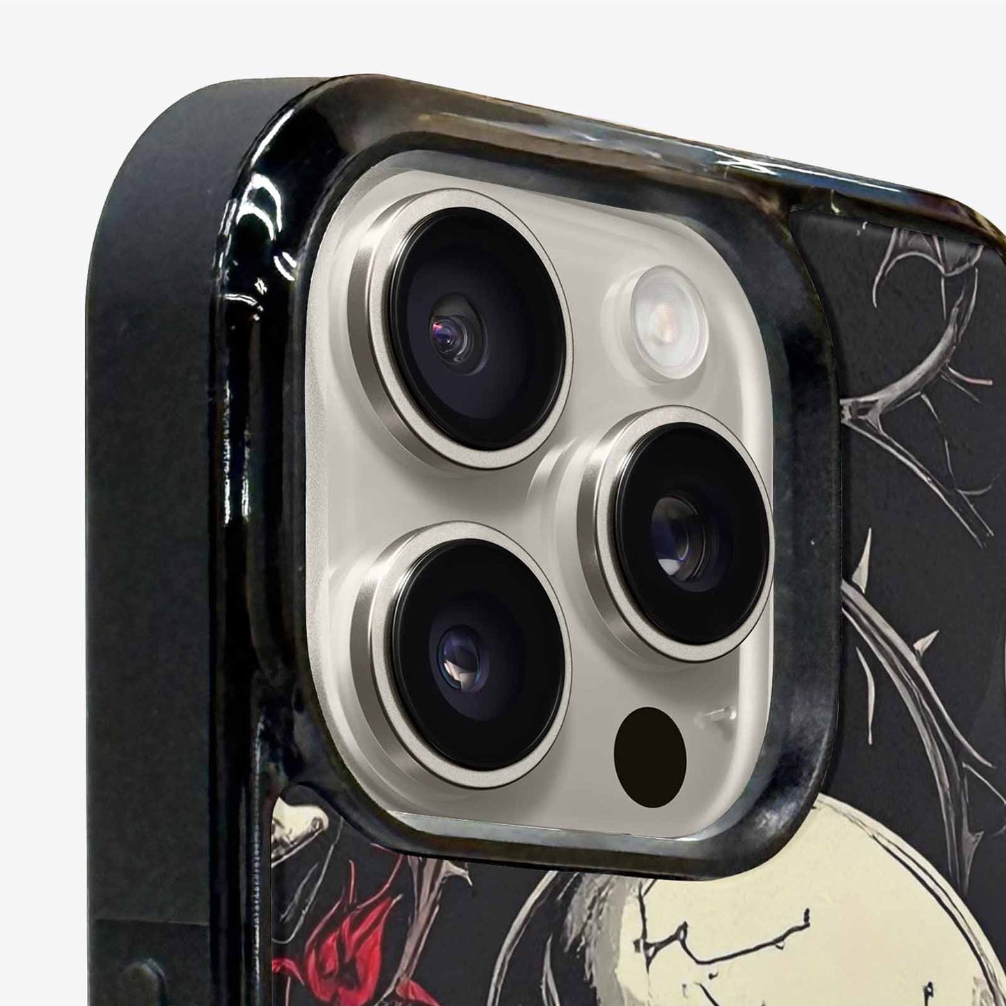iPhone 16 Pro Case — Ornate Gothic Skulls Roses, Custom Printed Phone Case