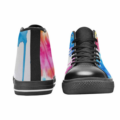 MEN'S Tie Dye Drip High Top Canvas Wallpaper Art Custom Sneakers