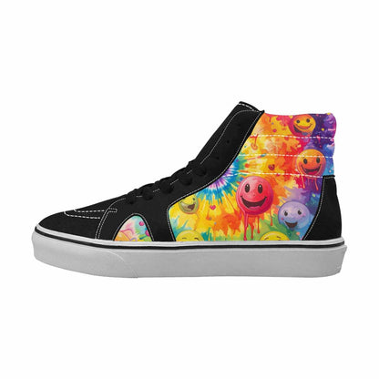 MEN'S Smiley Facessmiley Faces  High Top Canvas Vivid Sneakers