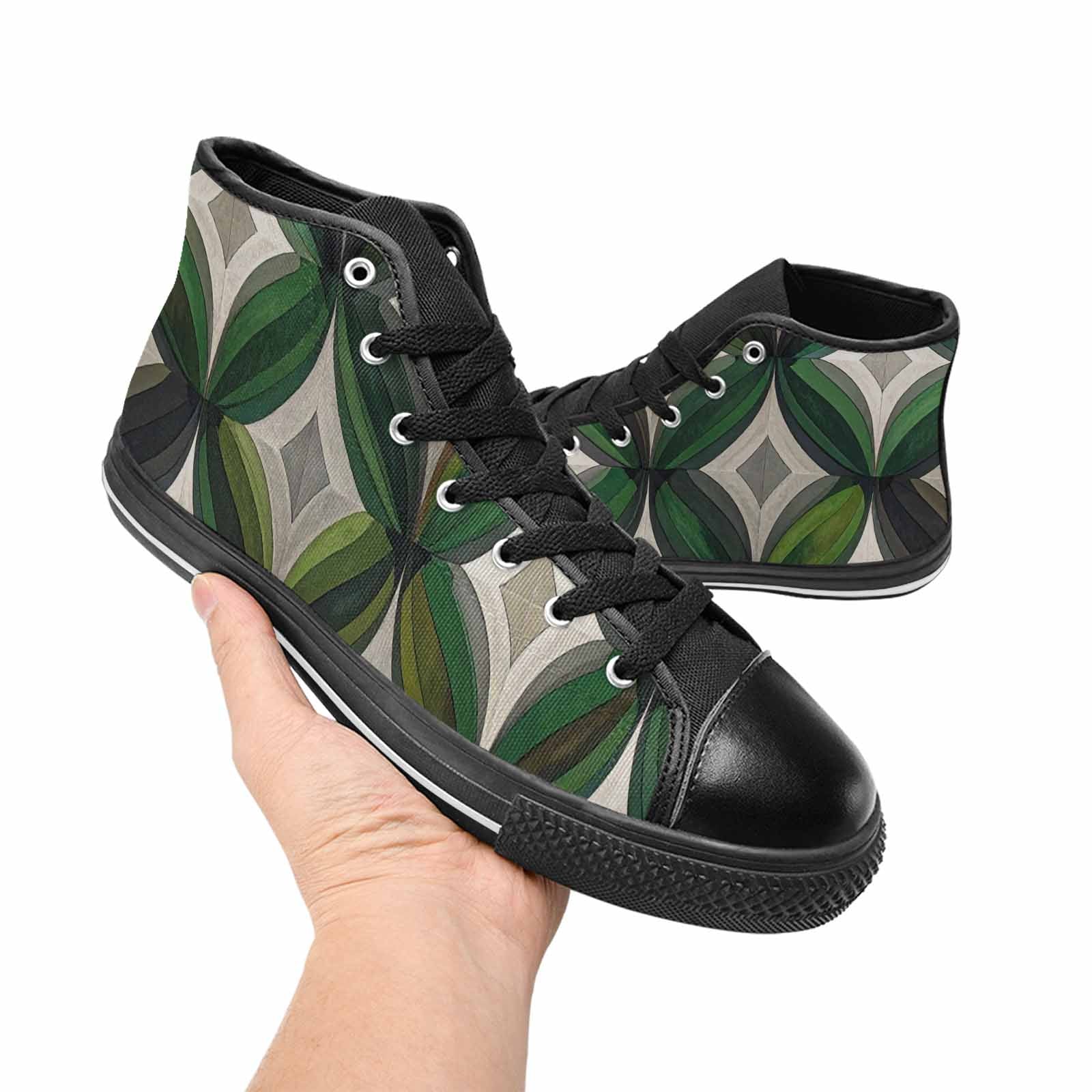 MEN'S Aromantic Flag Color High Top Canvas Surreal Custom Shoes