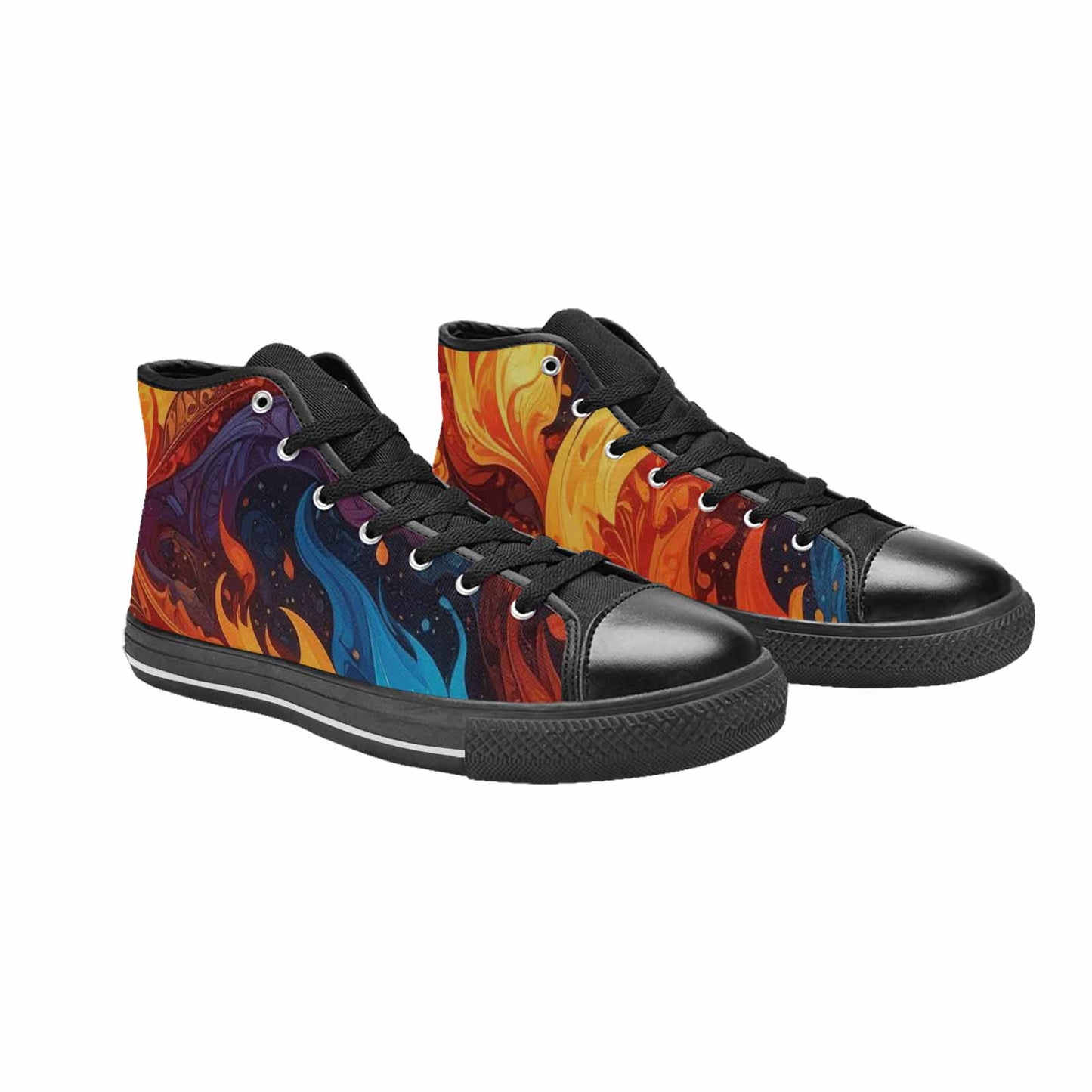 MEN'S Fire Flame High Top Canvas Aesthetic Sneakers