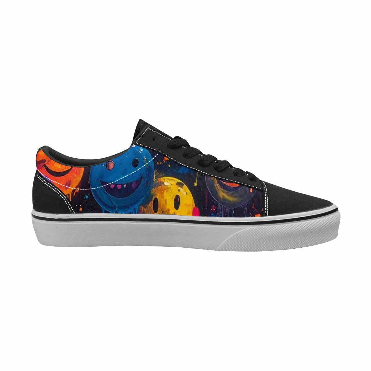 WOMEN'S Smiley Faces × Glow Lace-Up Canvas Aesthetic Custom Shoes