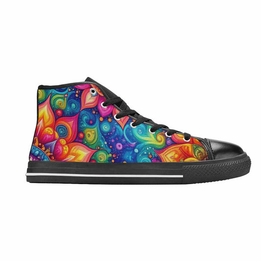WOMEN'S Tie Dye Mandala High Top Canvas Vivid Sneakers